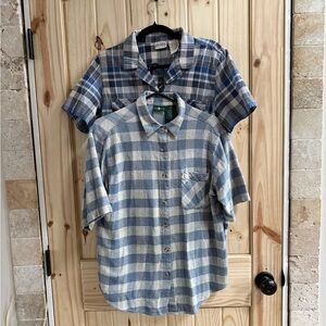 2- Ladies short sleeve button down shirts, Hunt Club & St. John’s Bay Sz L